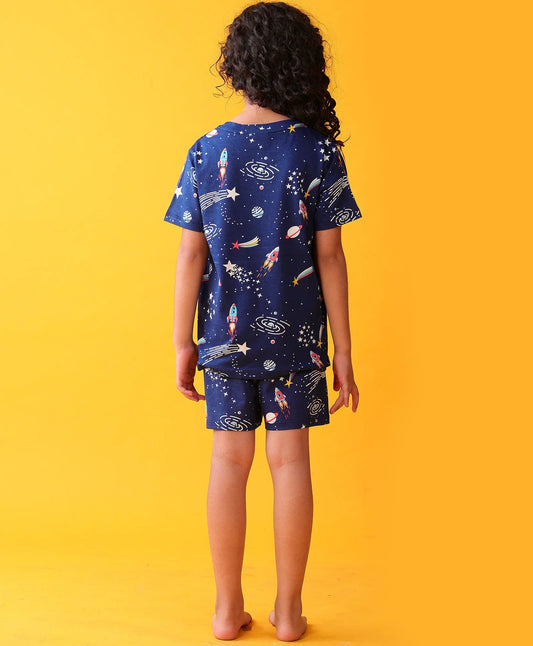 SOLAR DREAM GIRLS SLEEPWEAR SHORT SET - BLUE