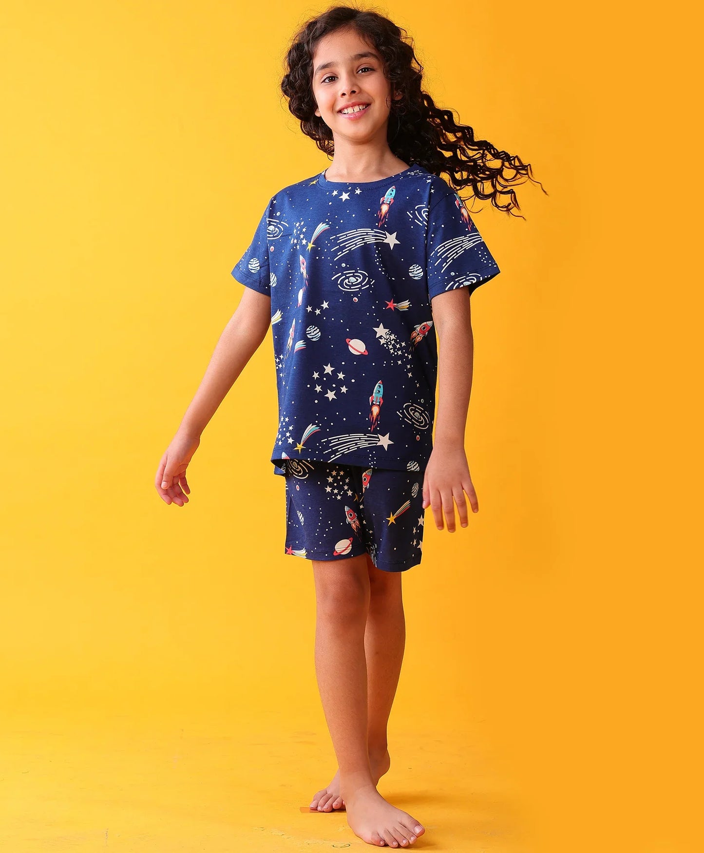 SOLAR DREAM GIRLS SLEEPWEAR SHORT SET - BLUE