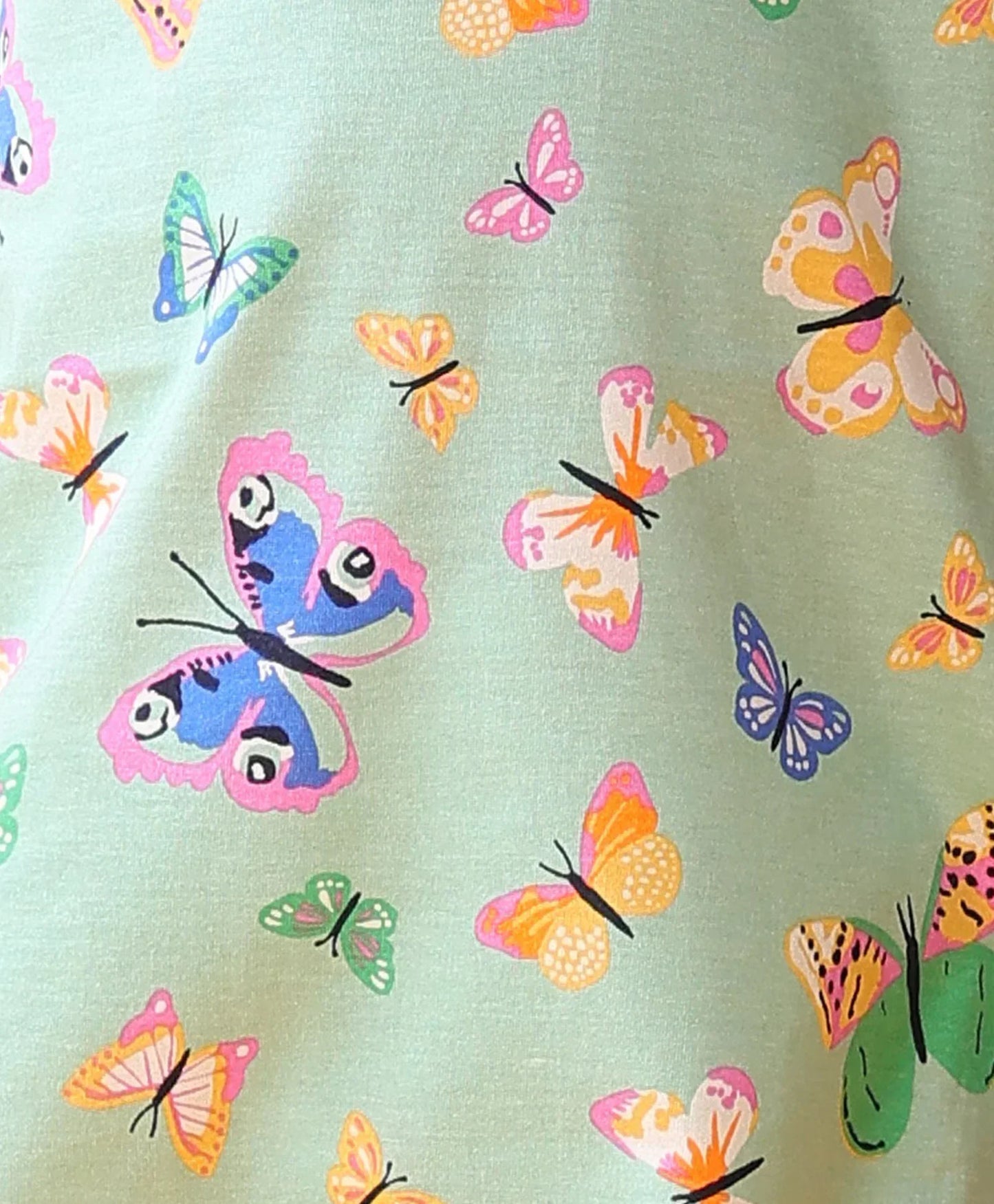 BUTTERFLY PLAYTIME GIRLS T-SHIRT SHORT SET - GREEN - Anthrilo