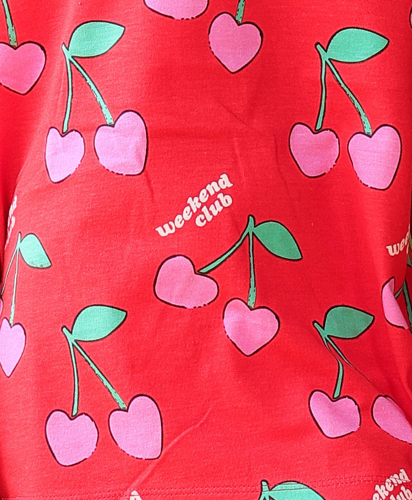 CHERRY PLAYTIME GIRLS T-SHIRT SHORT SET - RED