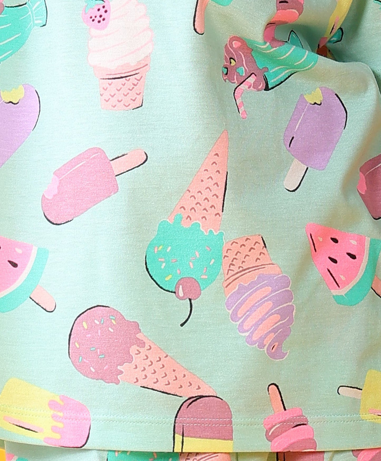 ICECREAM TIME GIRLS T-SHIRT SHORT SET - AQUA