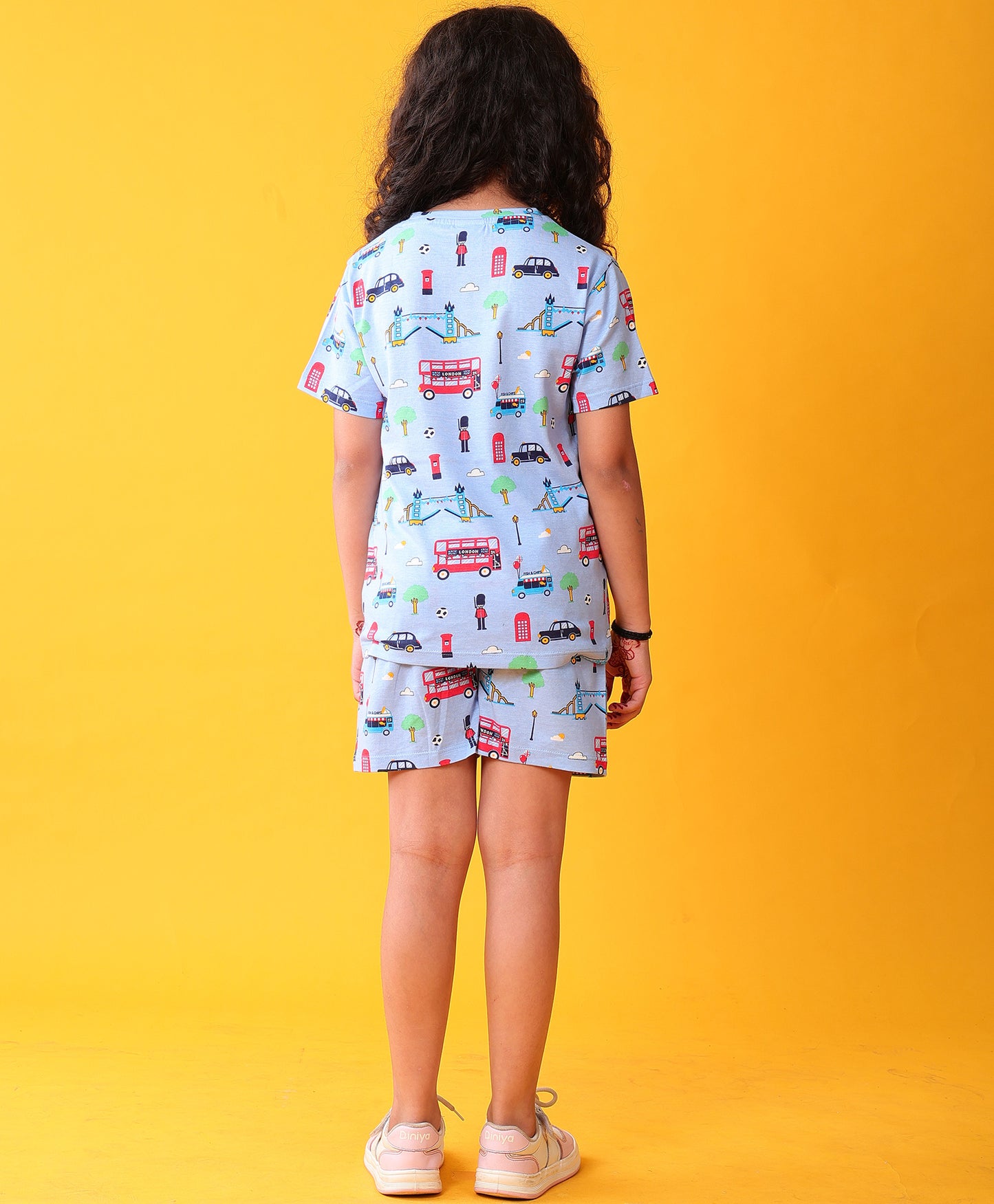 LONDON PLAYTIME GIRLS T-SHIRT SHORT SET - SKY
