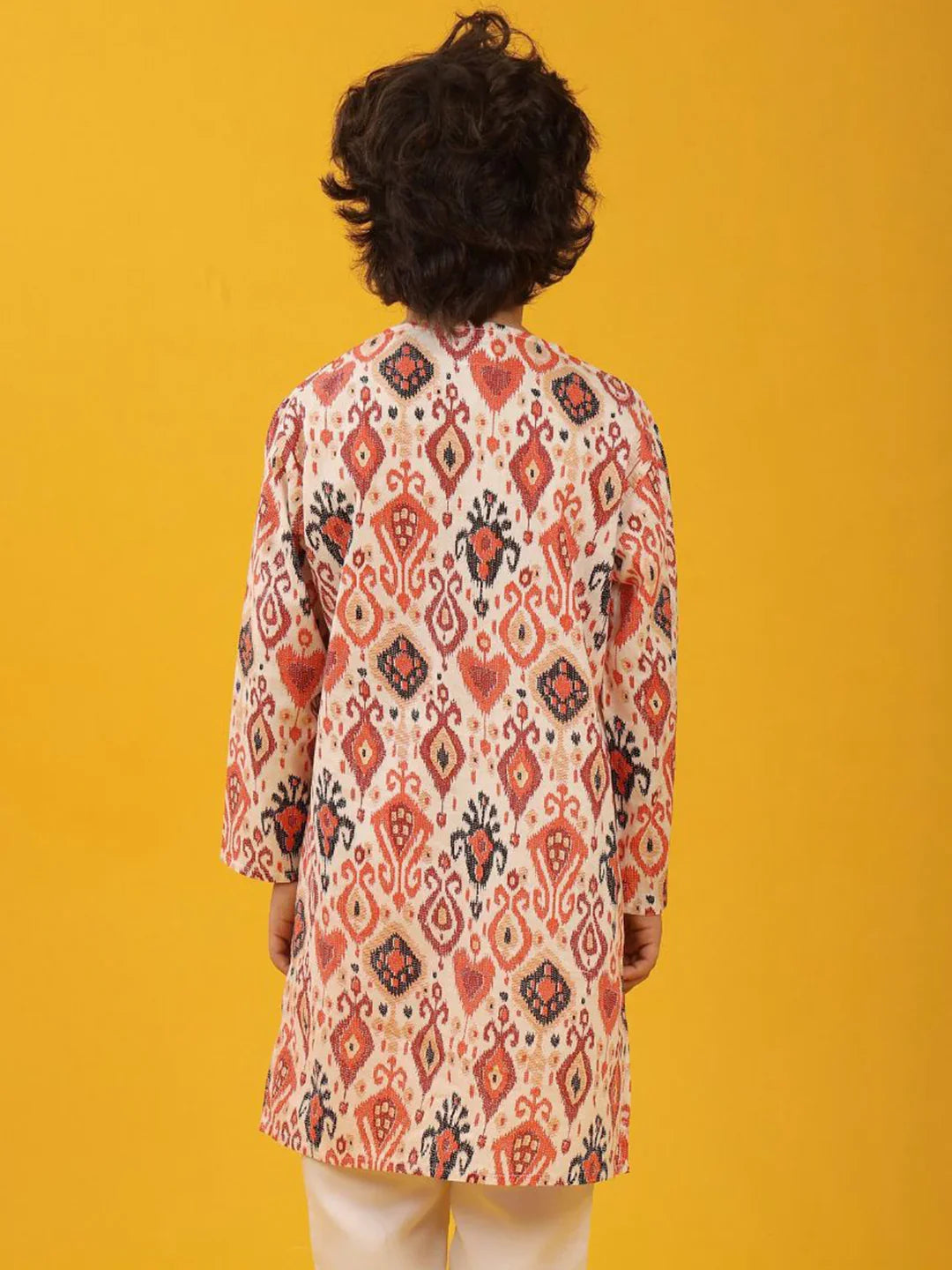 MULTICOLOR FLORAL PRINT PURE COTTON KURTA - WHITE