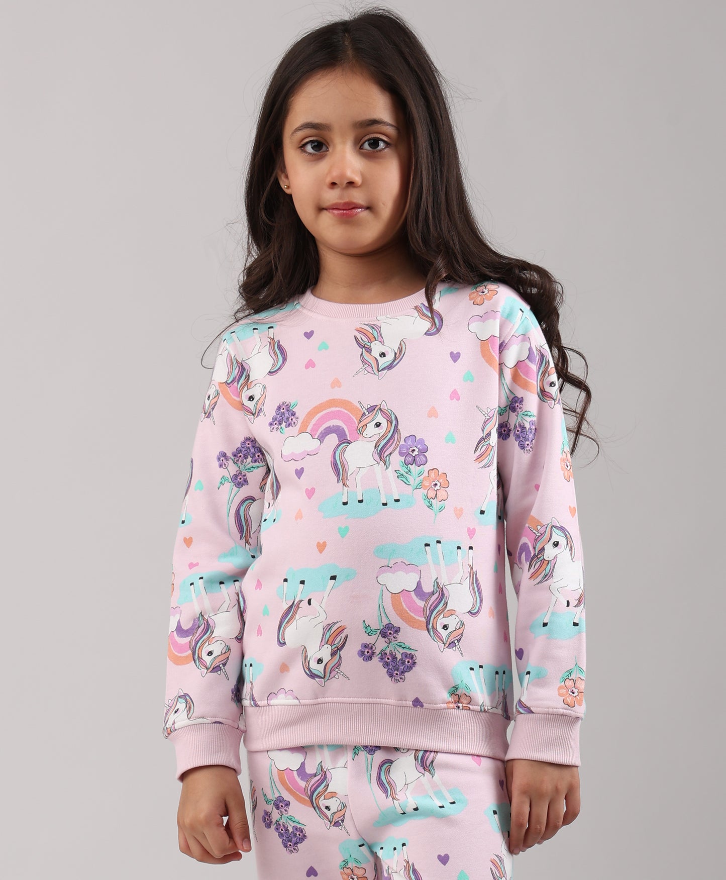 UNICORN HEART PRETTY PINK FLEECE SWEATSHIRT - PINK