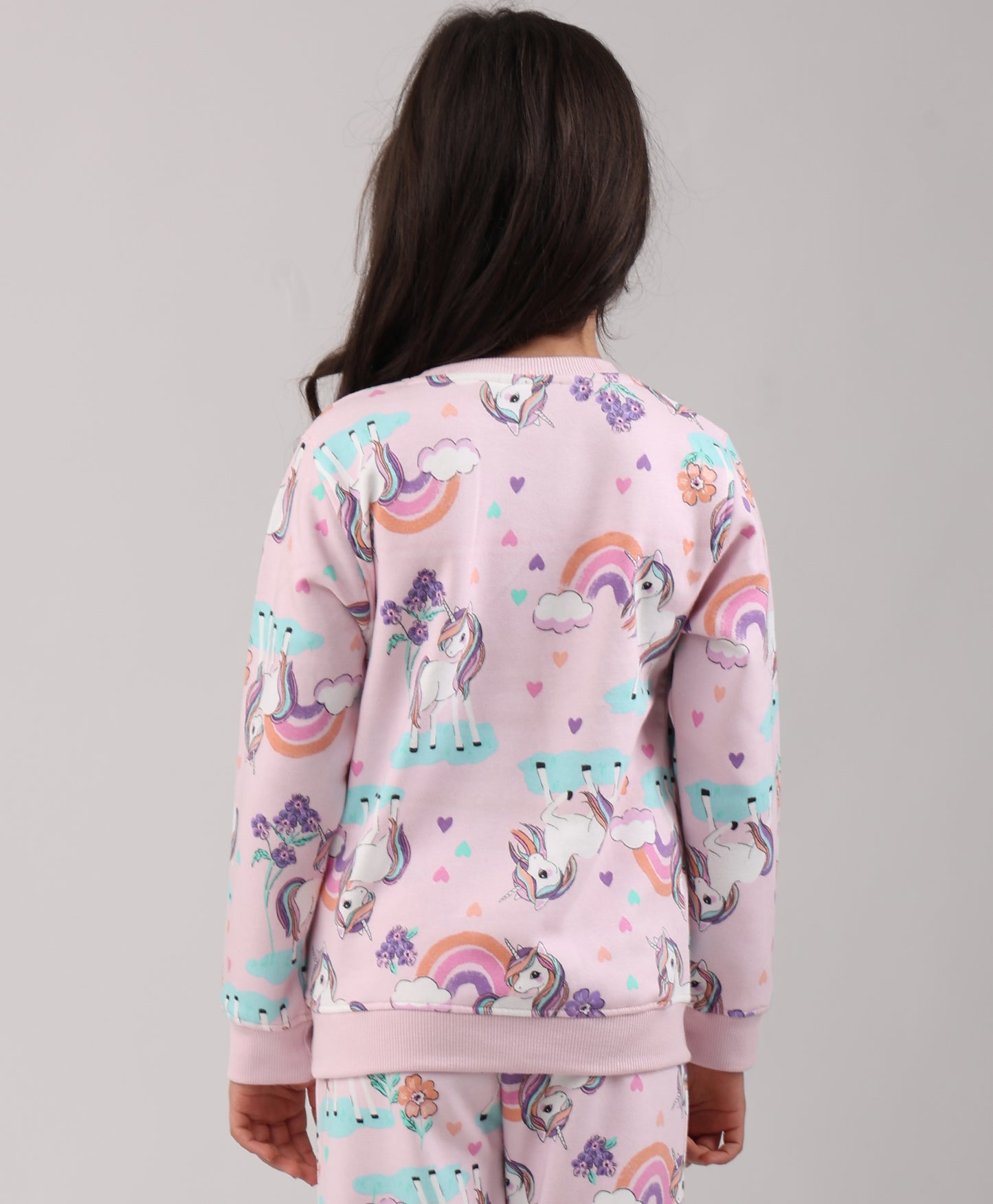UNICORN HEART PRETTY PINK FLEECE SWEATSHIRT - PINK