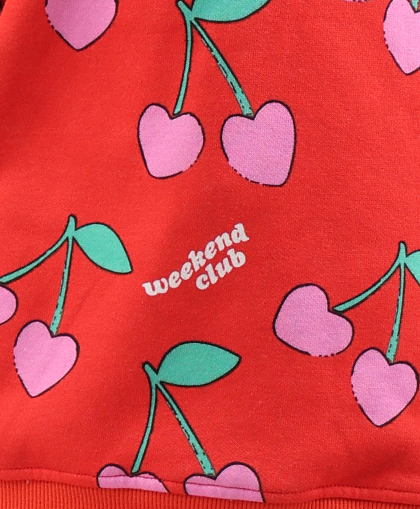 CHERRY RED FLEECE GIRLS SWEATSHIRT - RED