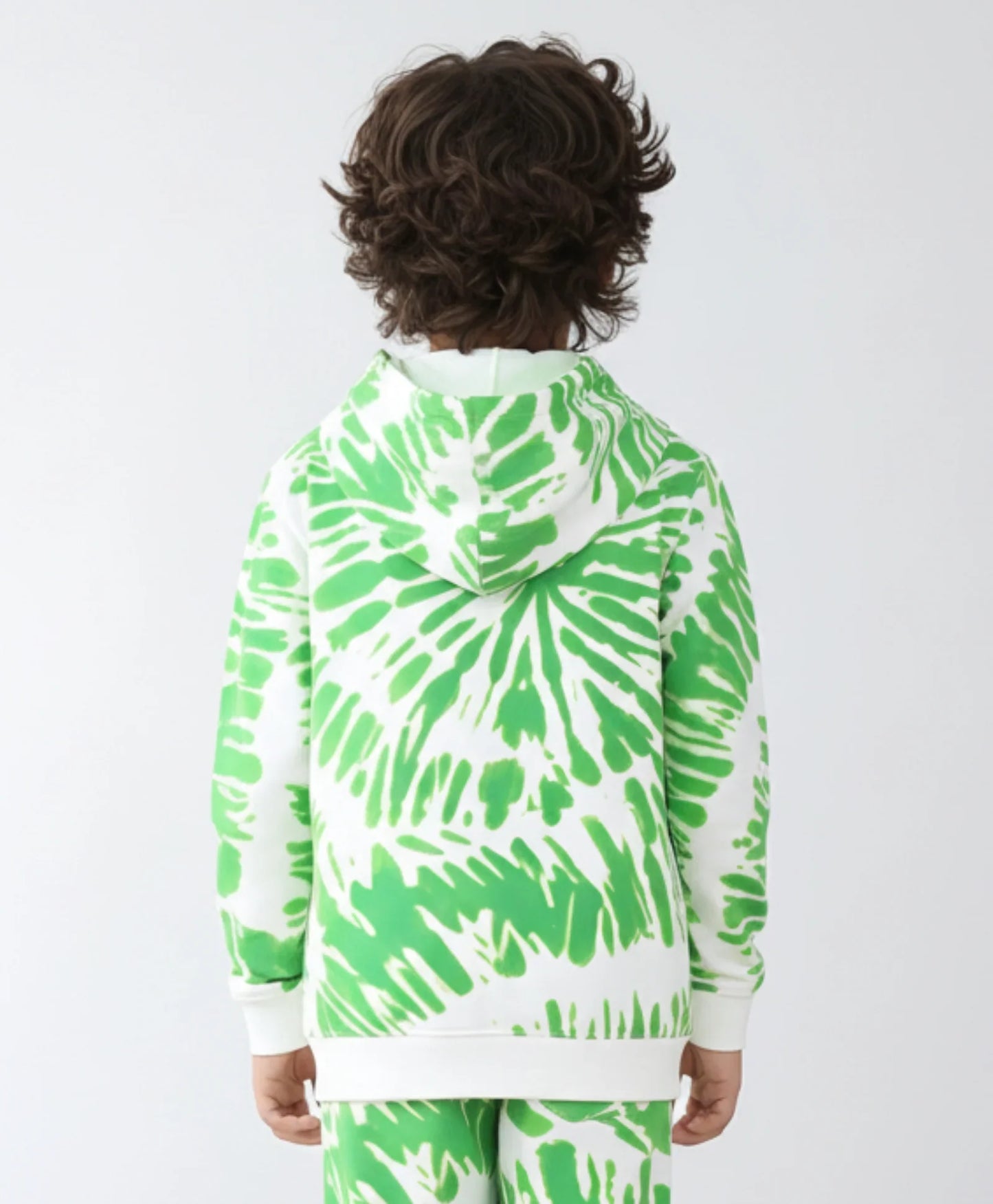 GREEN SWIRL BOYS FLEECE HOODIE - GREEN