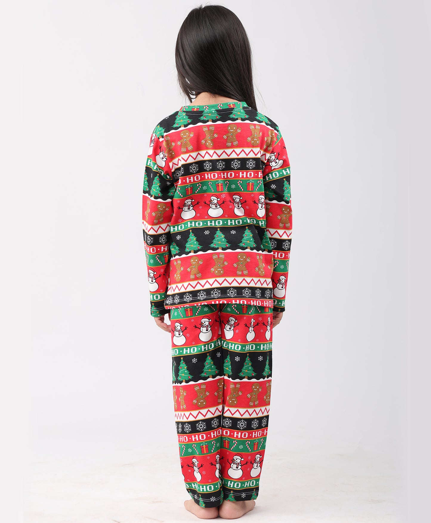 CHRISTMAS RED GIRLS LONG SLEEVE PYJAMA SET - RED