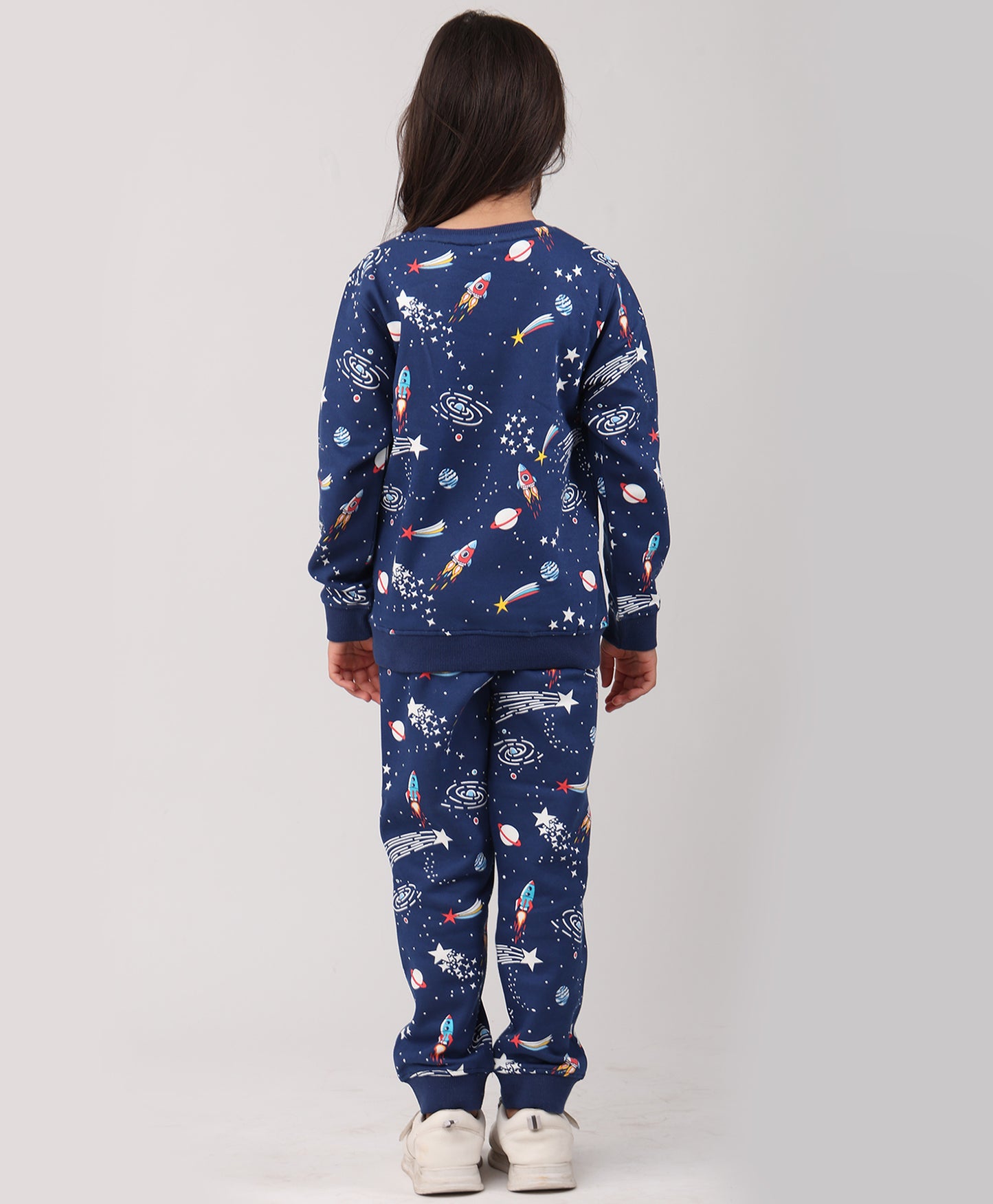 SOLAR DREAMS GIRLS FLEECE SWEATSHIRT JOGGER SET - BLUE