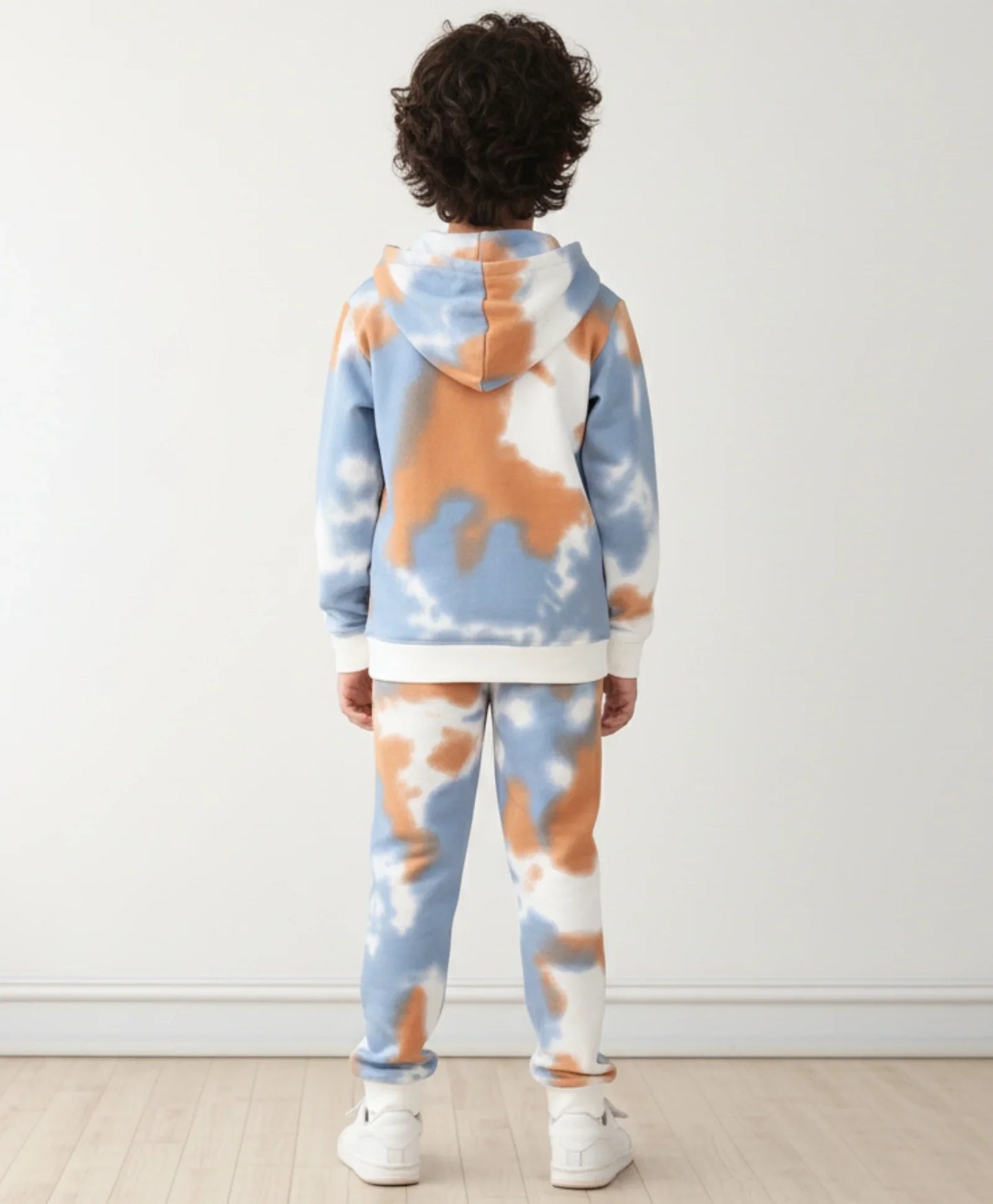 BLUE BROWN FLEECE HOODIE JOGGER SET - BROWN