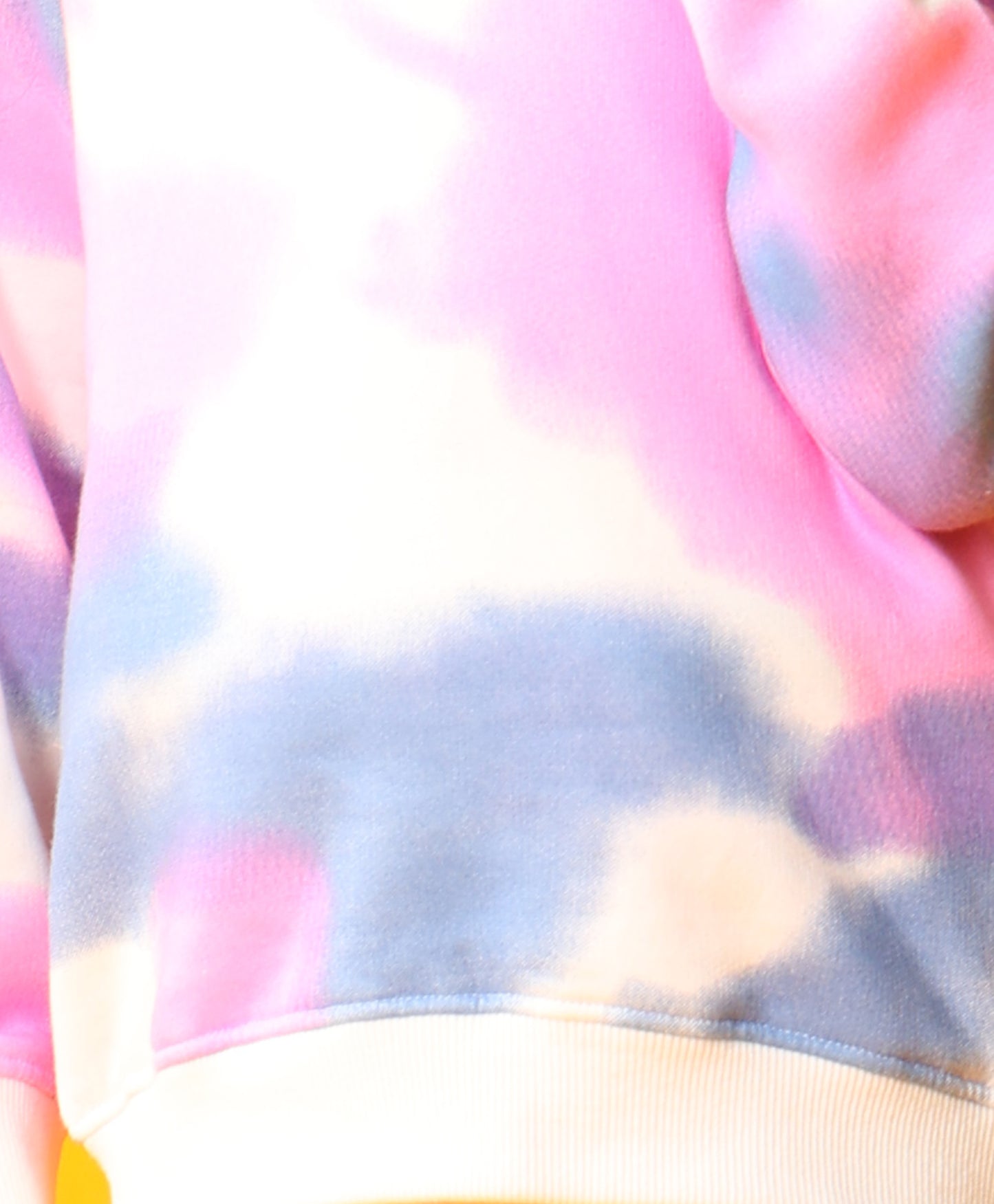 BLUE PINK TIE DYE GIRLS FLEECE HOODIE - WHITE