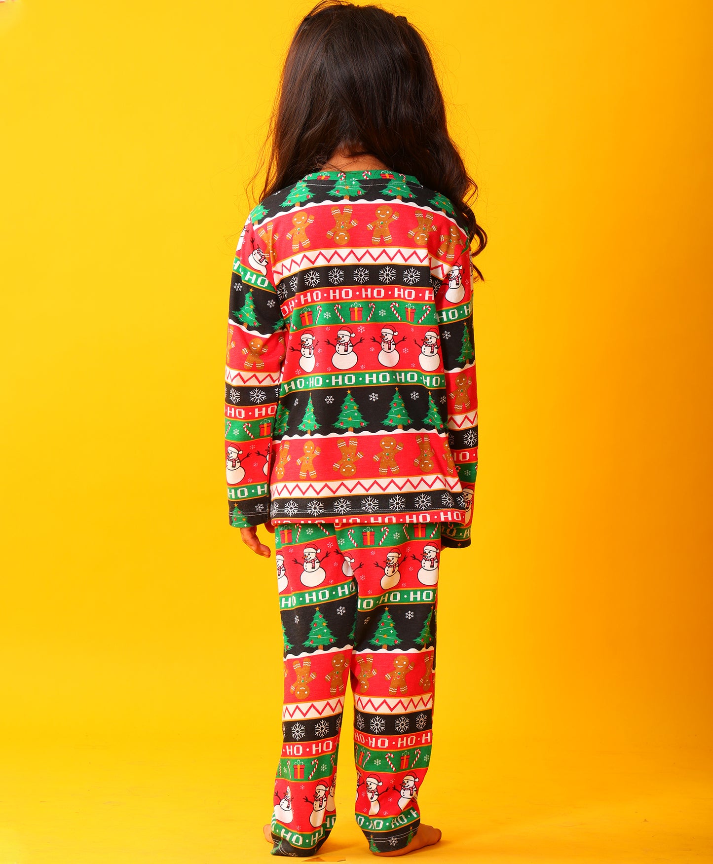 CHRISTMAS RED GIRLS LONG SLEEVE PYJAMA SET - RED