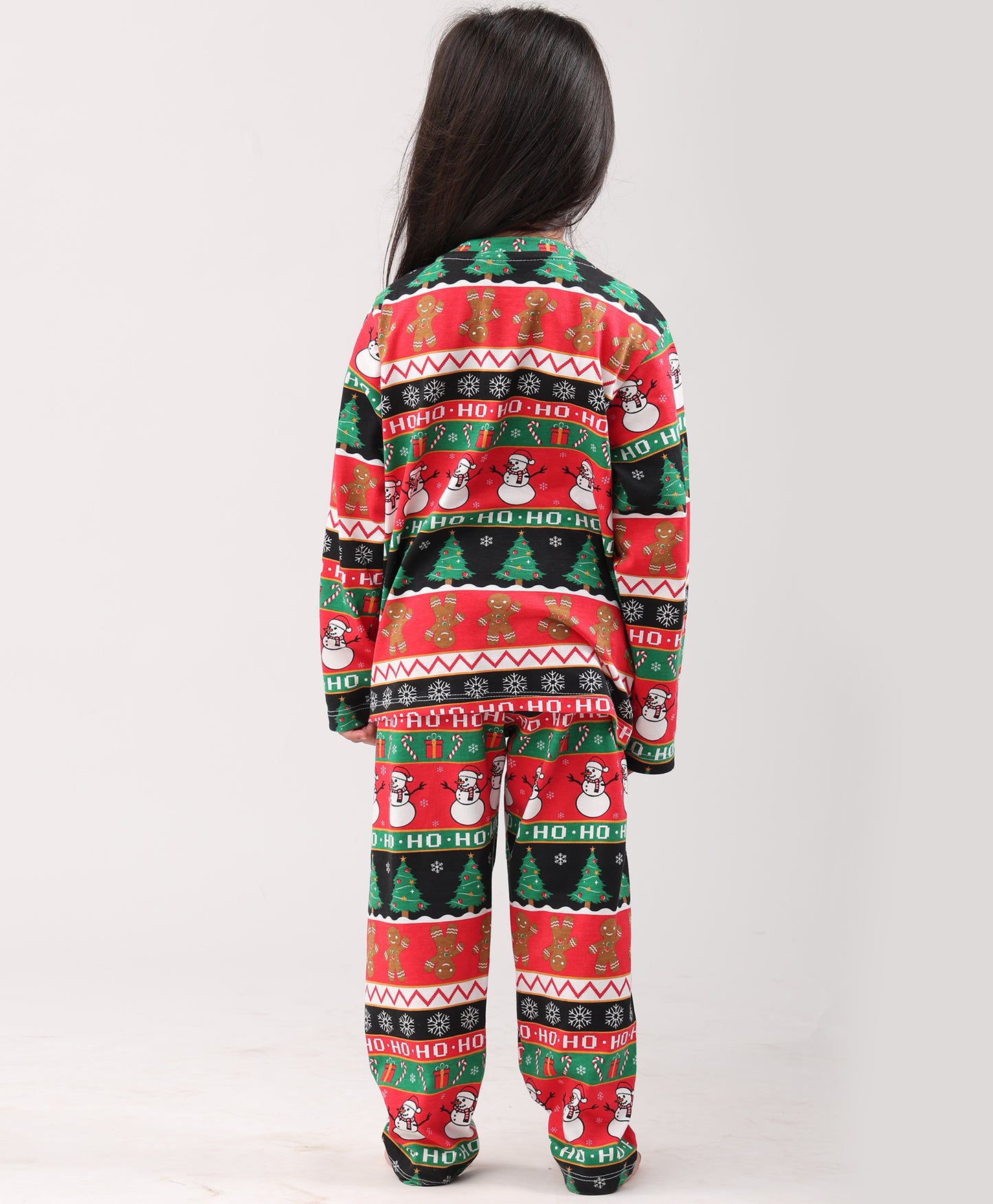 CHRISTMAS RED GIRLS LONG SLEEVE PYJAMA SET - RED