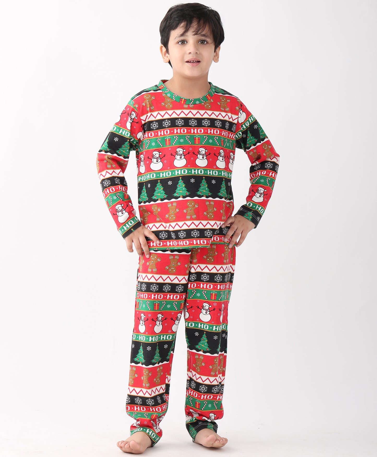 CHRISTMAS RED LONG SLEEVE PYJAMA SET - RED