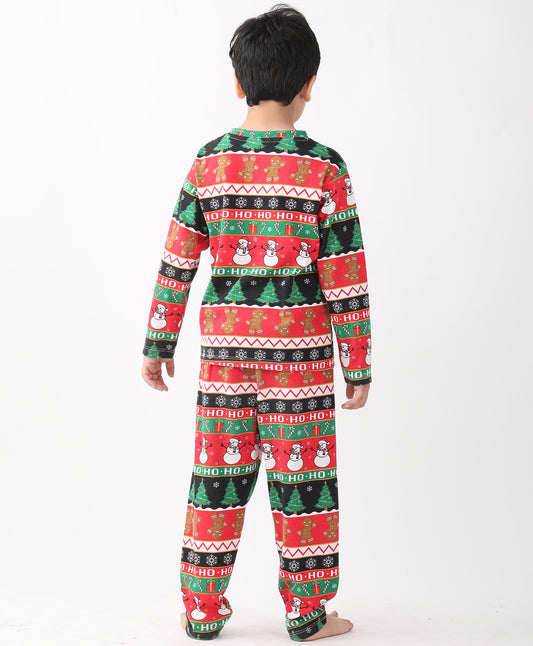 CHRISTMAS RED LONG SLEEVE PYJAMA SET - RED