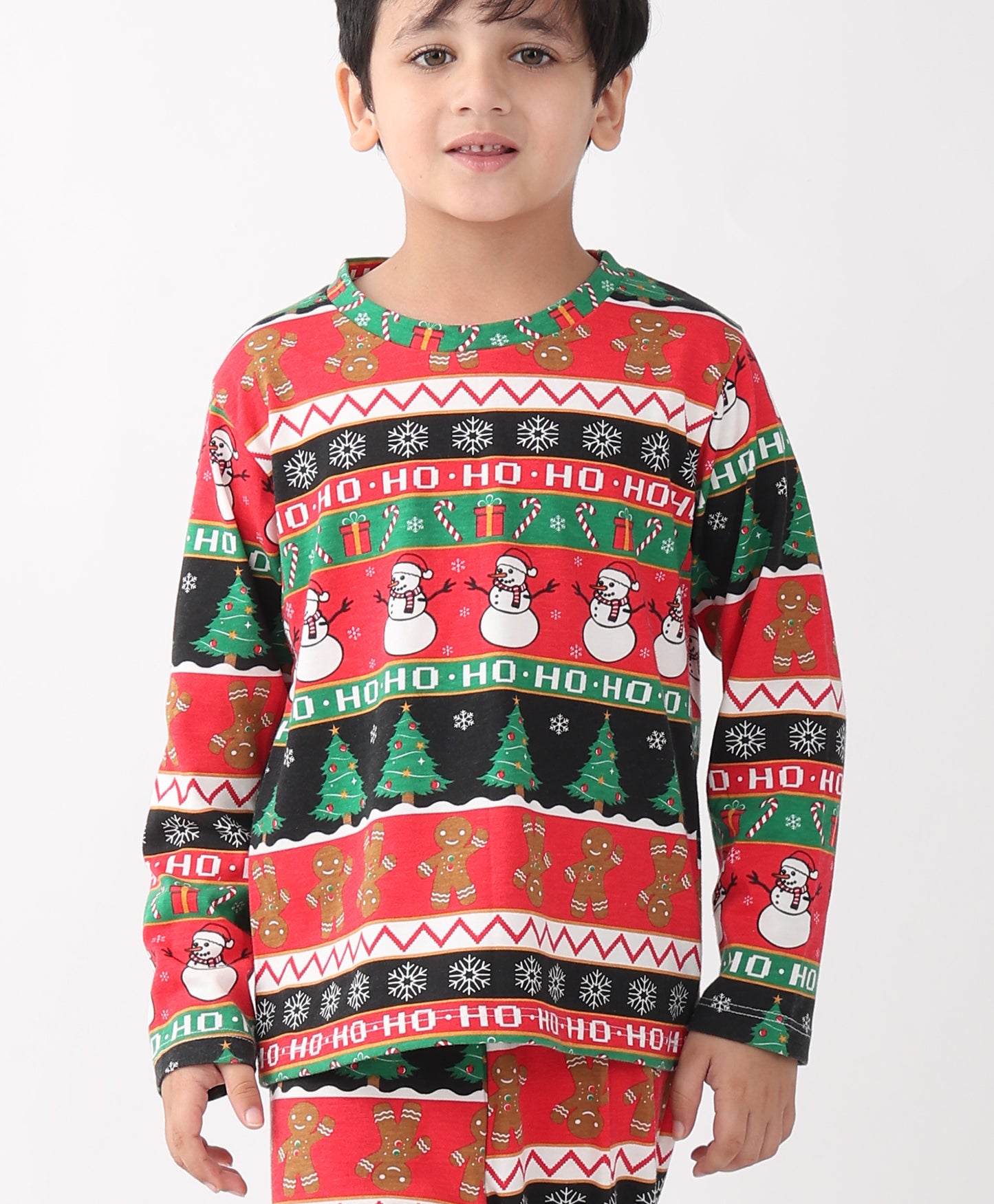 CHRISTMAS RED LONG SLEEVE PYJAMA SET - RED