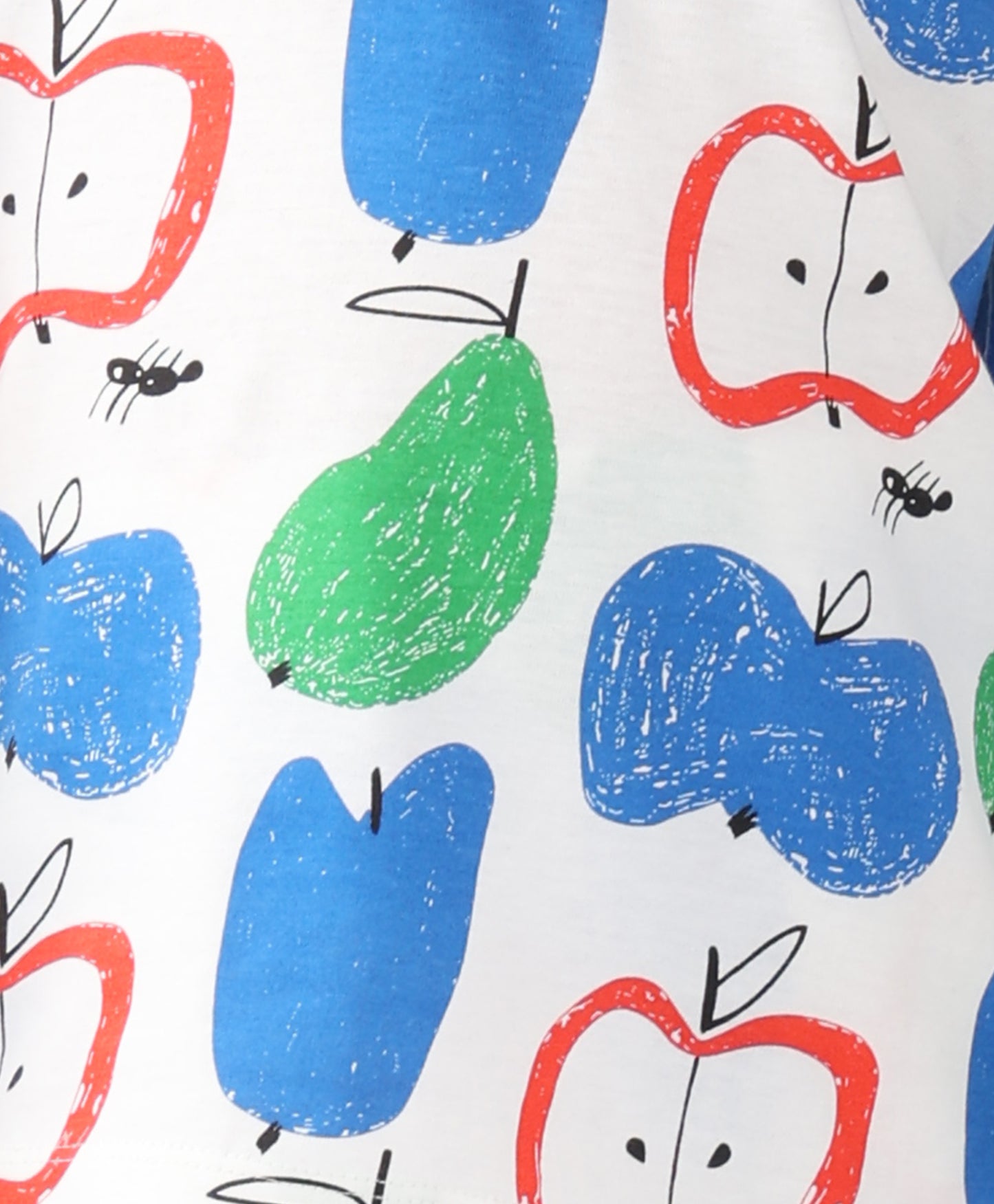 APPLE PEAR LONG SLEEVE PYJAMA SET -WHITE