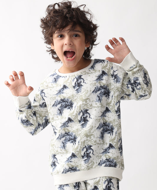 BLACK BLUE LIGHTING BOYS FLEECE SWEATSHIRT - BLUE