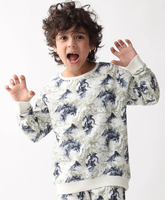 BLACK BLUE LIGHTING BOYS FLEECE SWEATSHIRT - BLUE