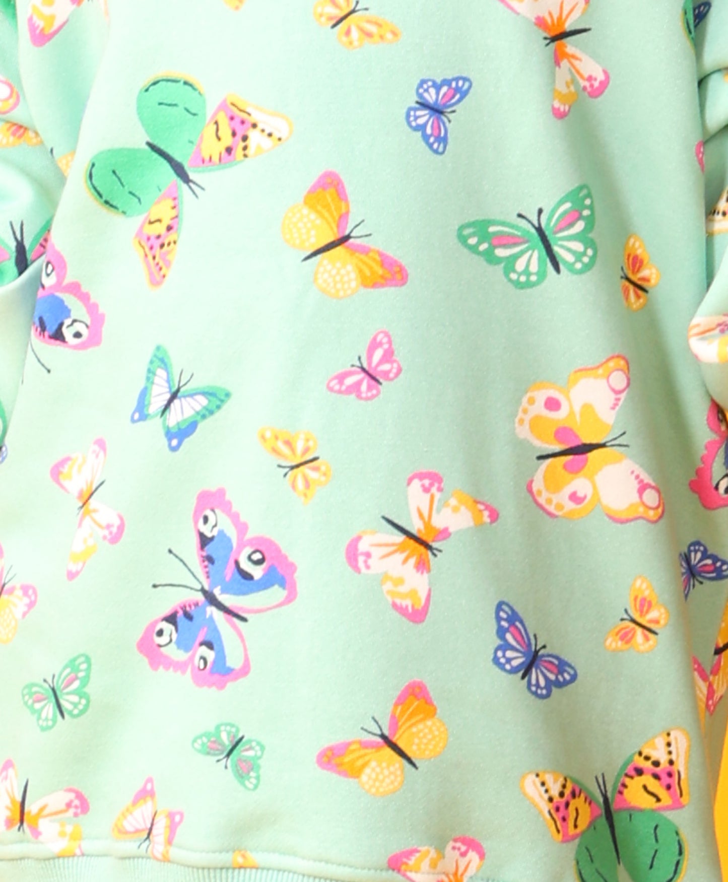 BUTTERFLY GREEN FLEECE GIRLS SWEATSHIRT - GREEN
