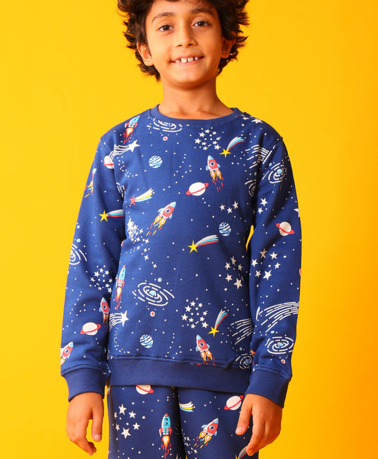 SOLAR DREAMS BOYS FLEECE SWEATSHIRT - BLUE