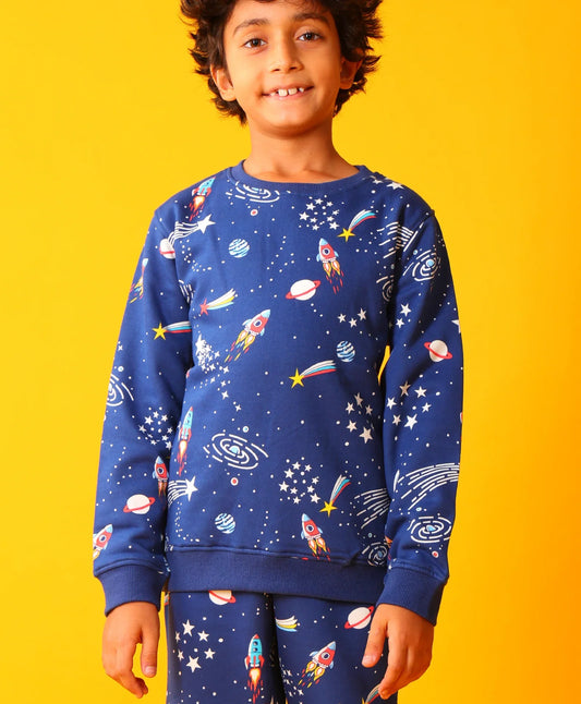 SOLAR DREAMS BOYS FLEECE SWEATSHIRT - BLUE