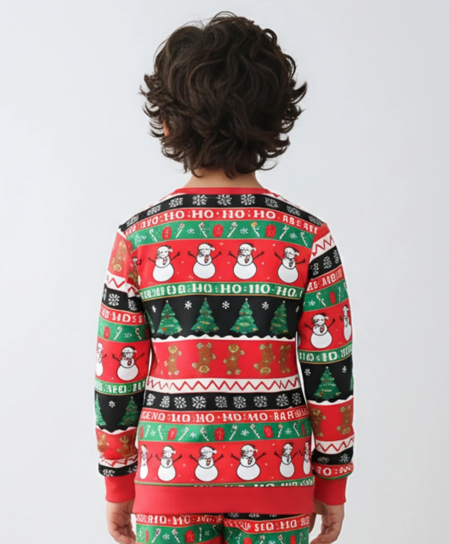 CHRISTMAS PRINT BOYS FLEECE SWEATSHIRT - RED