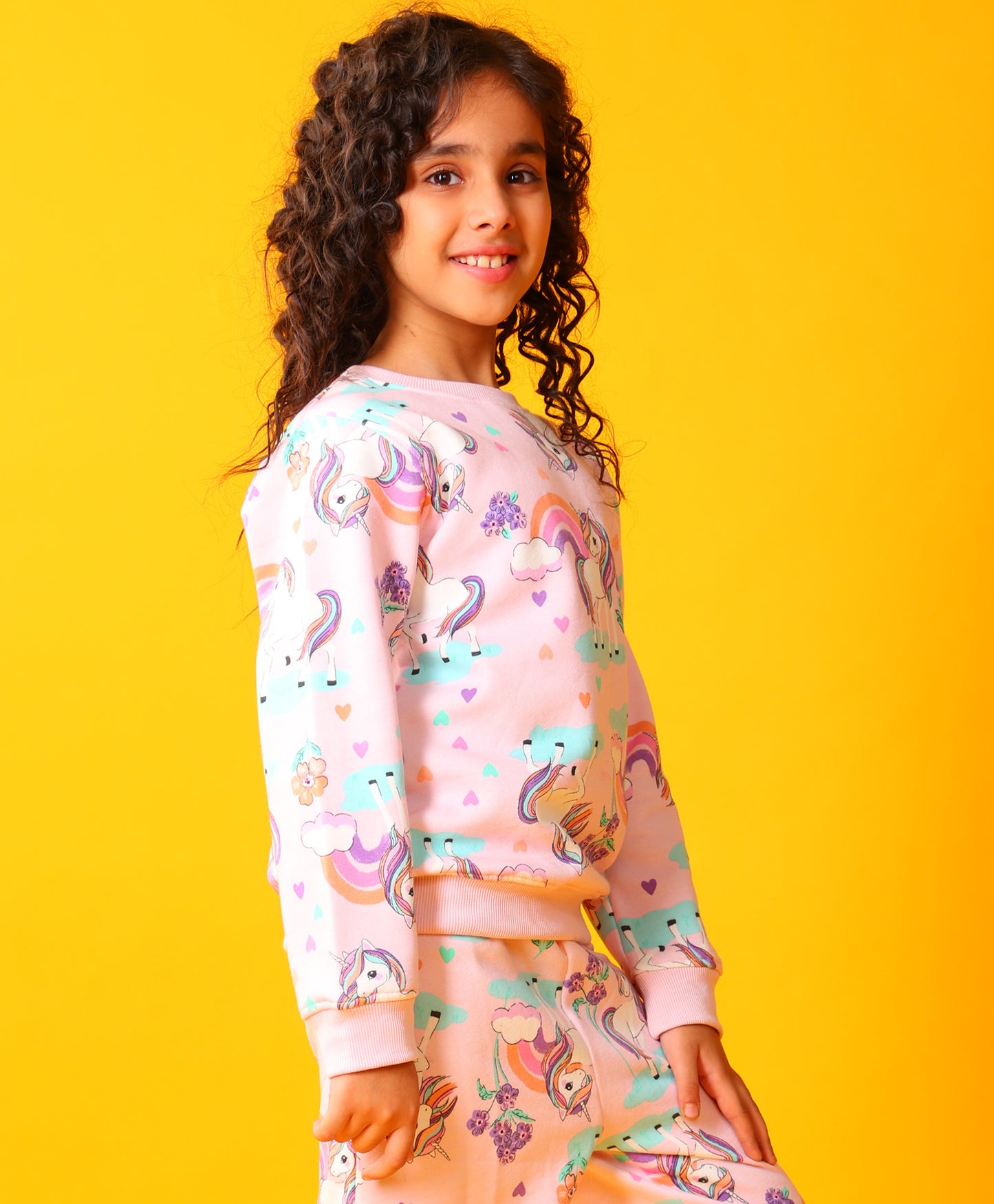 UNICORN HEART PRETTY PINK FLEECE SWEATSHIRT - PINK