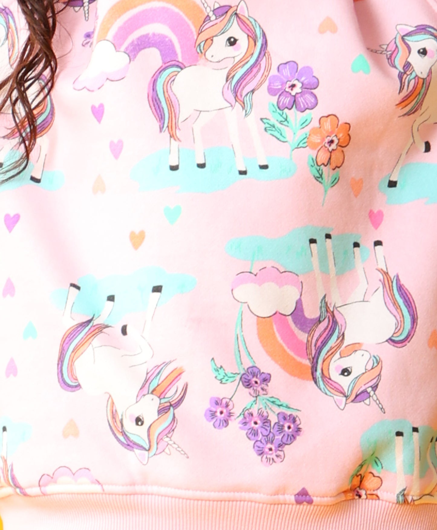 UNICORN HEART PRETTY PINK FLEECE SWEATSHIRT - PINK