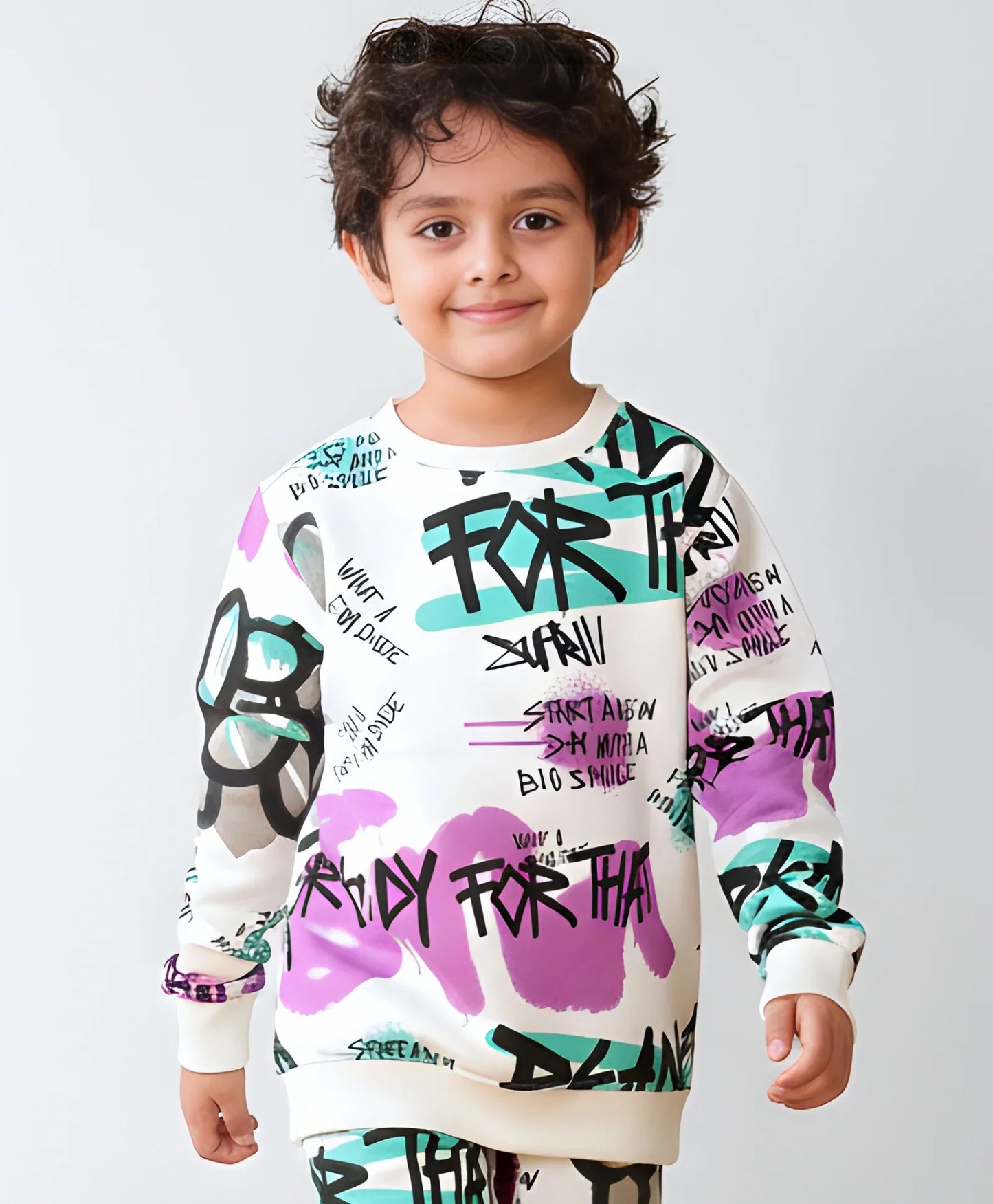 READY FOR THAT BOYS FLEECE SWEATSHIRT - WHITE - Anthrilo