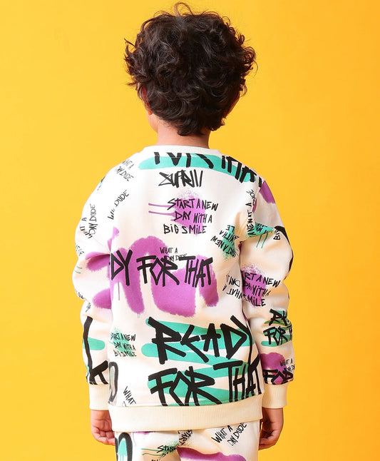 READY FOR THAT BOYS FLEECE SWEATSHIRT - WHITE