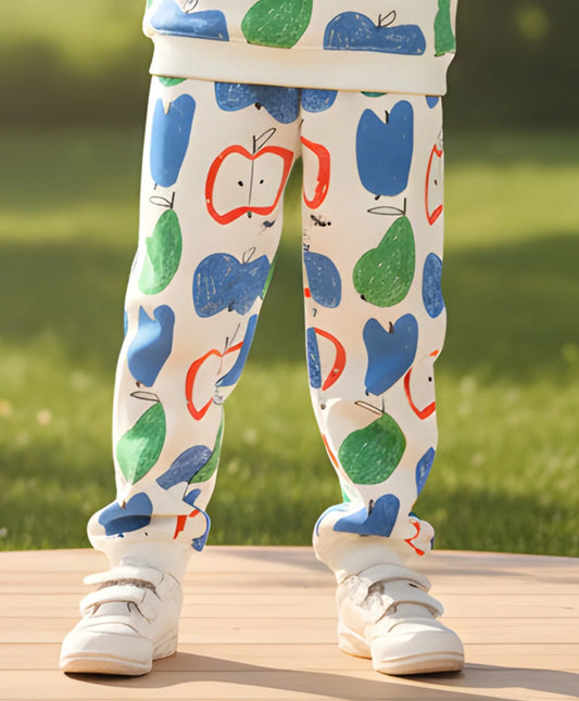 APPLE PEAR GIRLS FLEECE JOGGER - WHITE