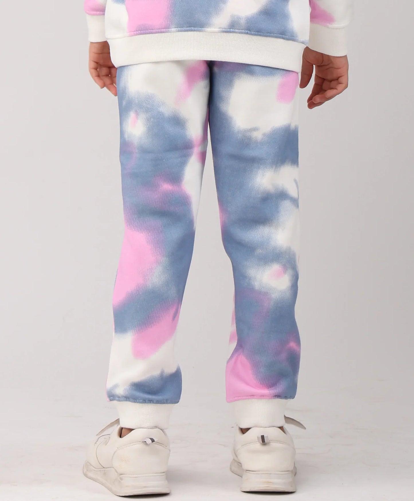 BLUE PINK TIE DYE FLEECE JOGGER - PINK