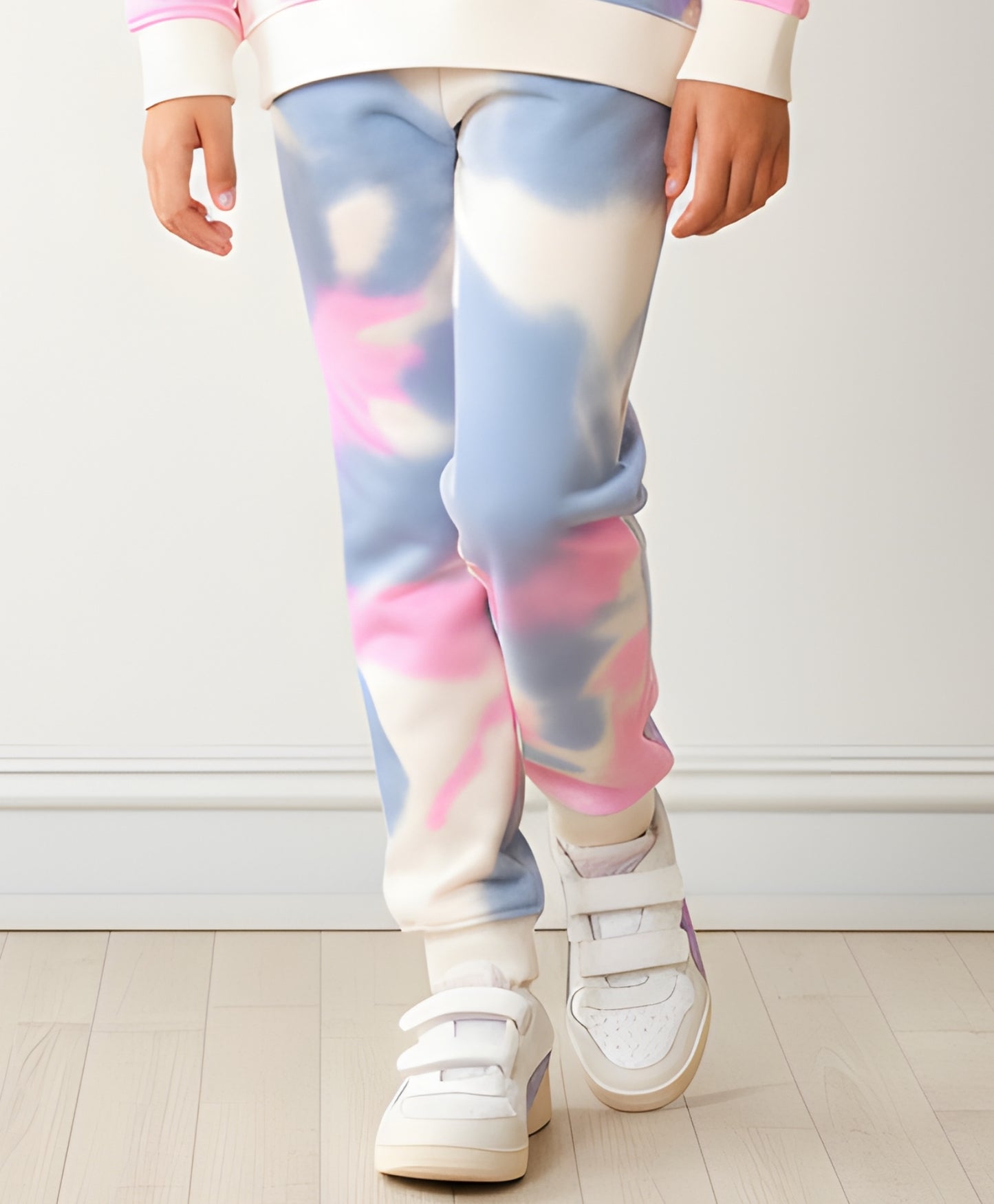 BLUE PINK TIE DYE FLEECE JOGGER - PINK