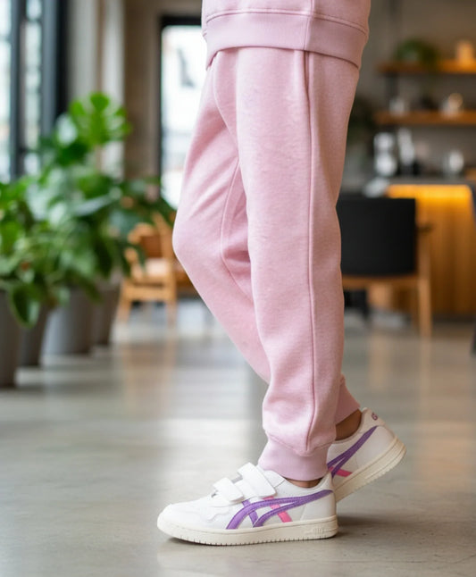 PURPLE MELANGE GIRLS FLEECE JOGGER - PURPLE