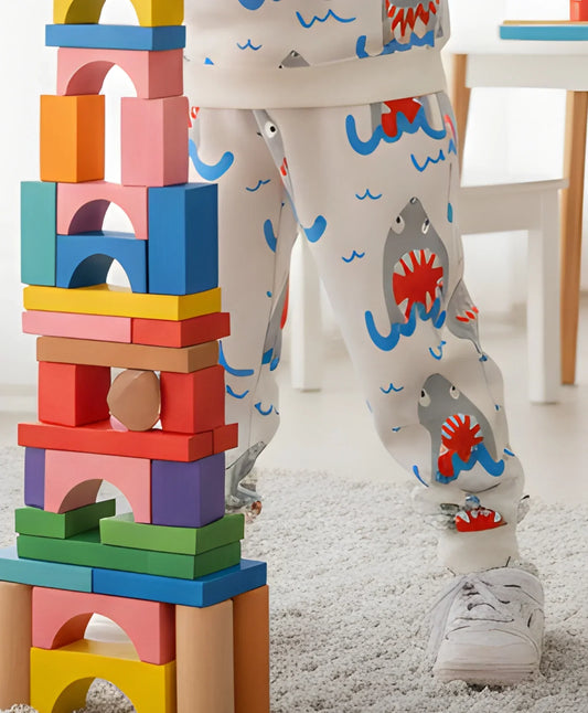 SLEEPY SHARK BOYS FLEECE JOGGER - OFF WHITE