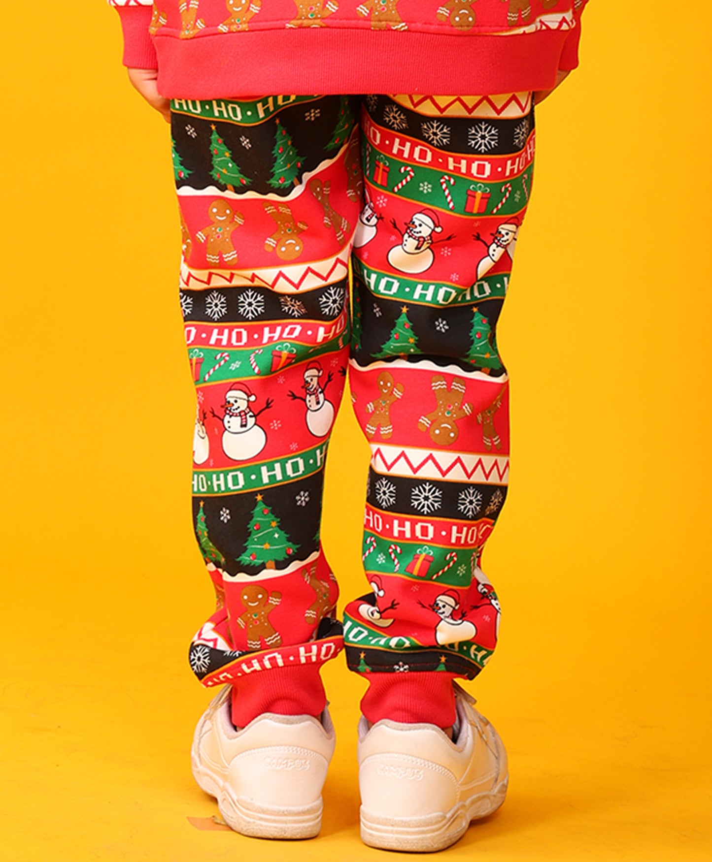 CHRISTMAS PRINT BOYS FLEECE JOGGER - RED