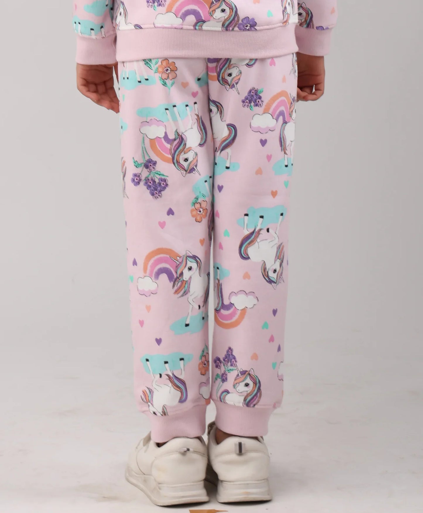 UNICORN HEART GIRLS FLEECE JOGGER - PINK