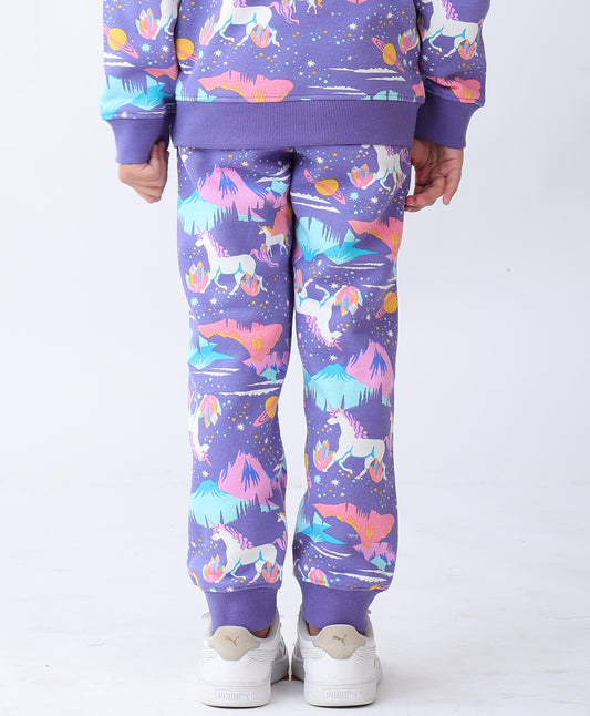 UNICORN PLANET GIRLS FLEECE JOGGER - PURPLE
