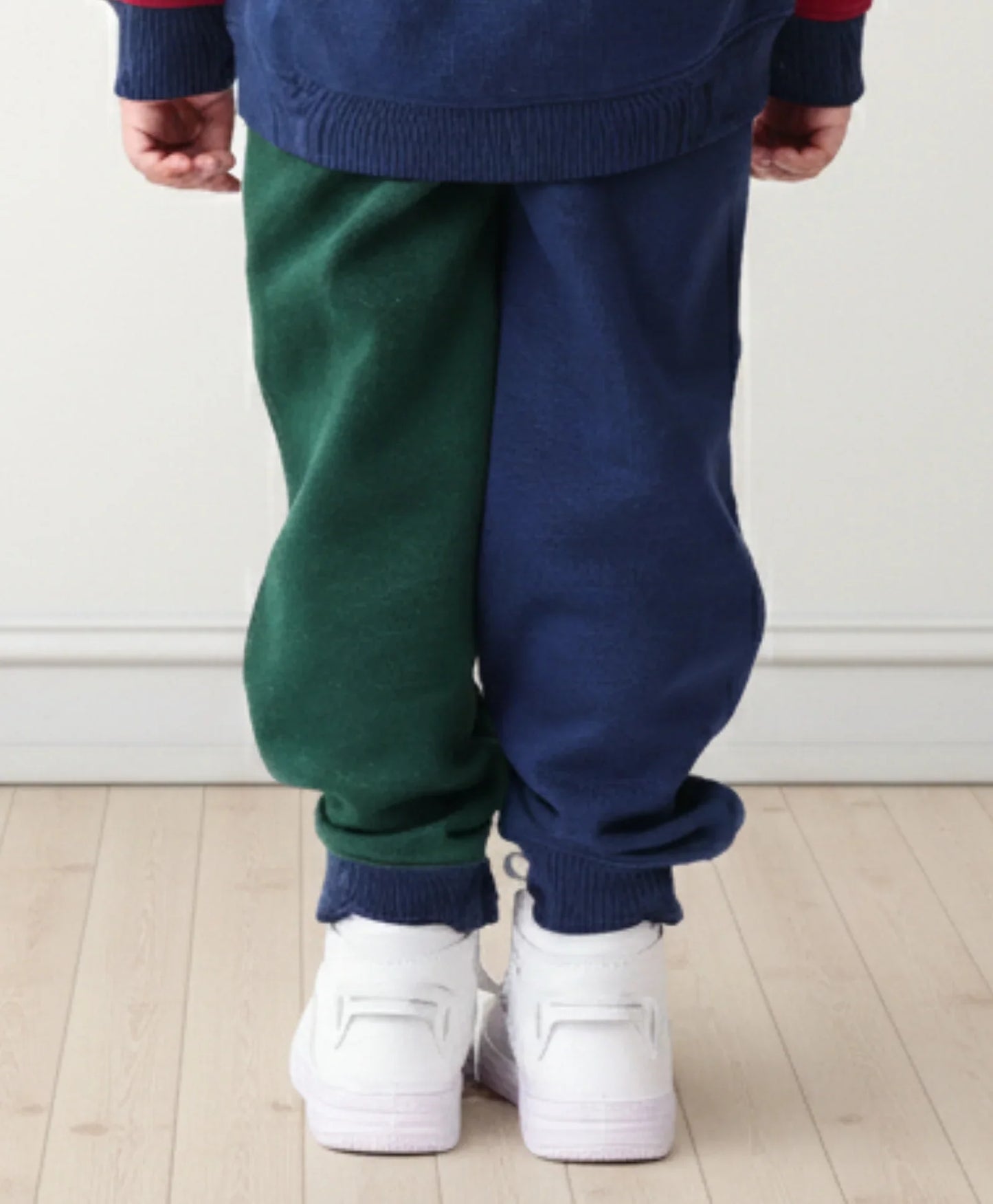NAVY GREEN MEHROON COLOR BLOCK JOGGER - NAVY