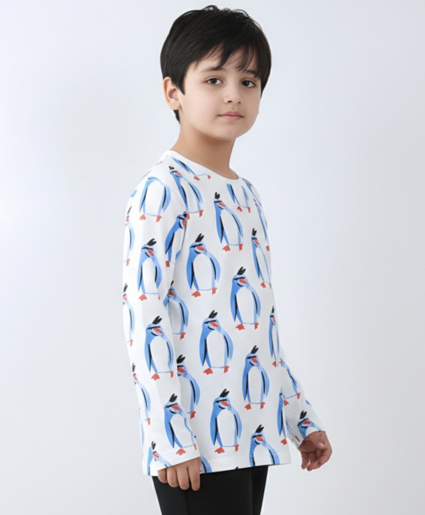 PENGUIN LONG SLEEVE BOYS T-SHIRT -OFF WHITE