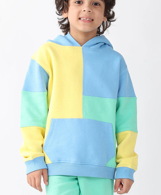 YELLOW SEAGREEN BOYS FLEECE HOODIE GREEN JOGGER SET - YELLOW GREEN