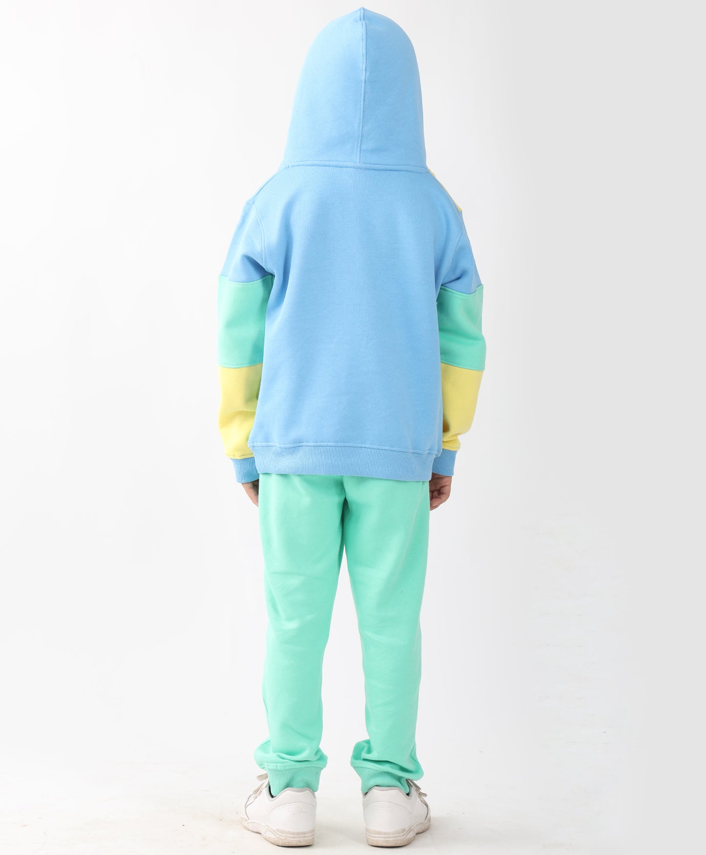 YELLOW SEAGREEN BOYS FLEECE HOODIE GREEN JOGGER SET - YELLOW GREEN