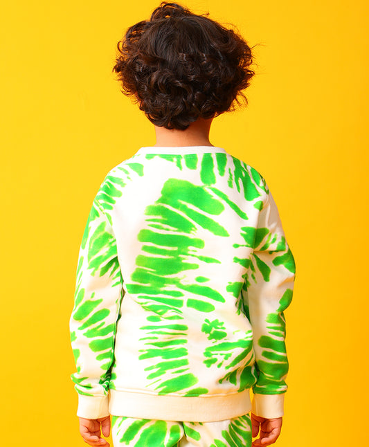 GREEN SWIRL BOYS FLEECE SWEATSHIRT - GREEN