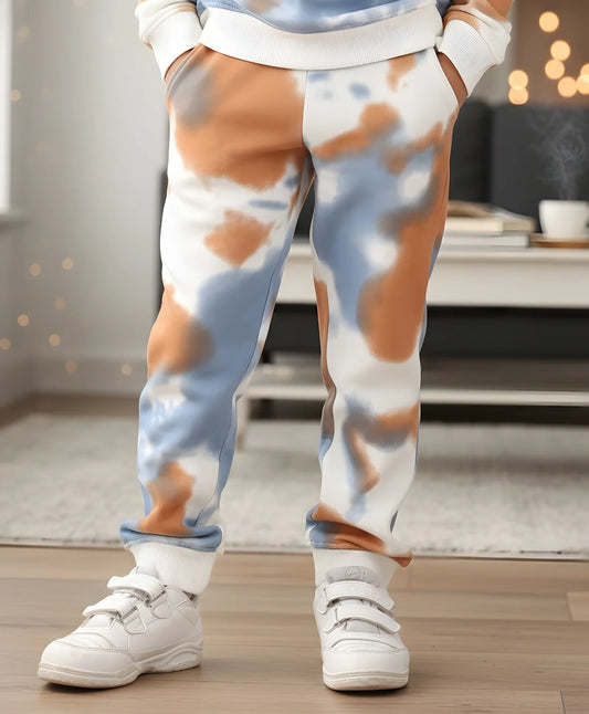 TIE DYE BROWN BOYS FLEECE JOGGER - BROWN