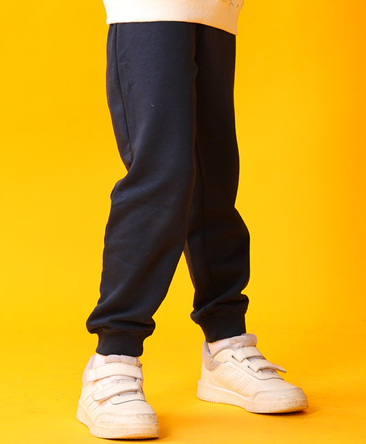 NAVY FLEECE GIRLS JOGGER - NAVY