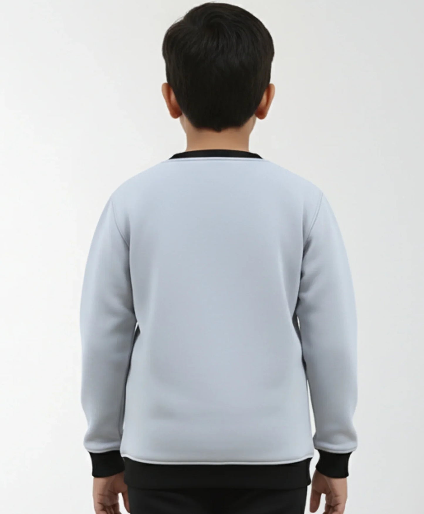 BLACK MELANGE BOYS FLEECE SWEATSHIRT - GREY