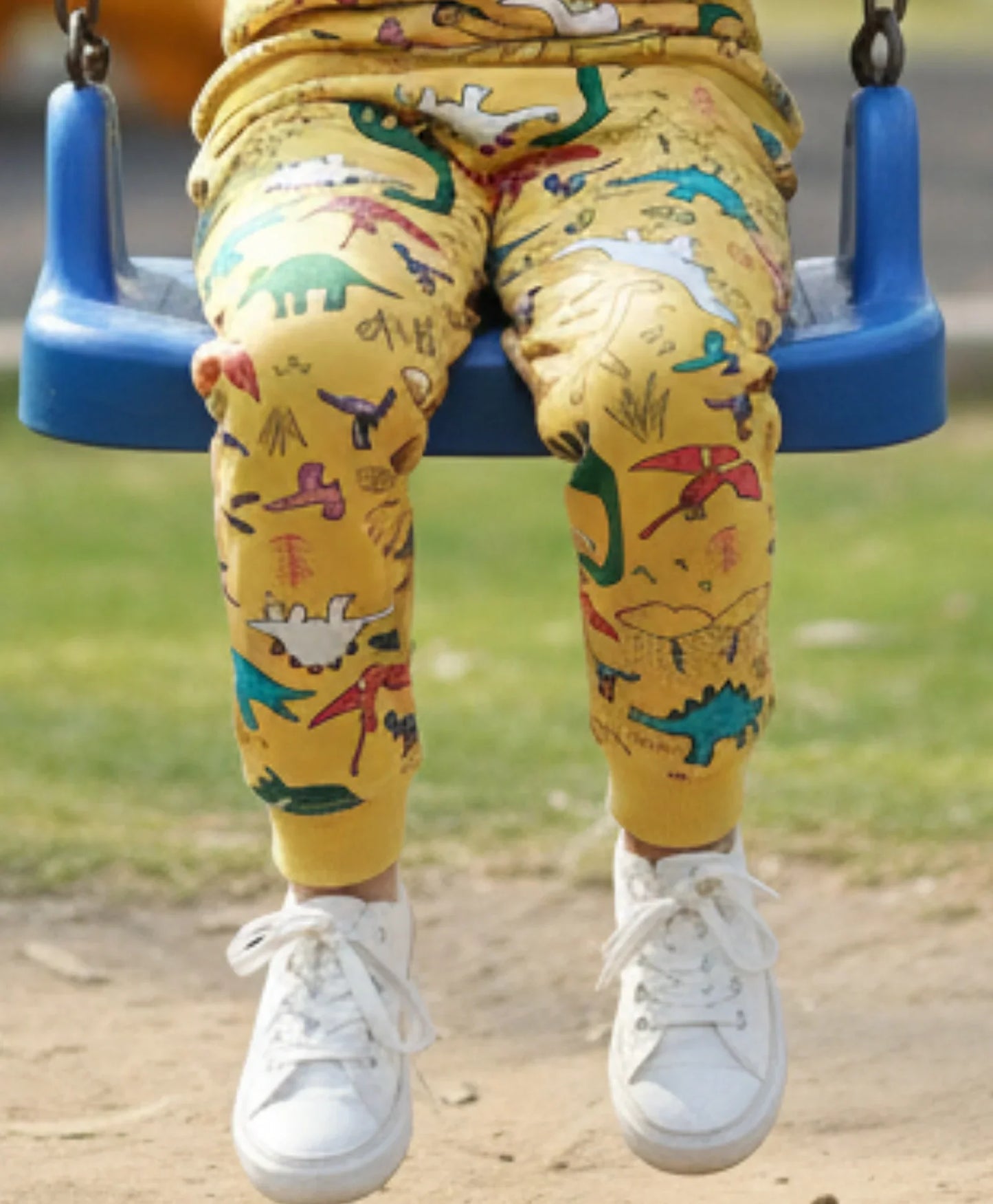 RAINING DINOSAUR BOYS FLEECE JOGGER - YELLOW