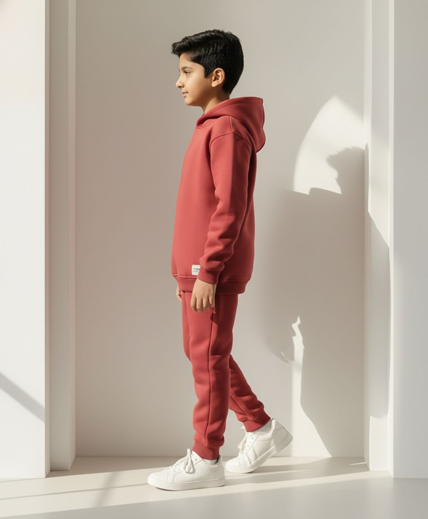 BEYOND BASIC FLEECE HOODIE JOGGER SET - WINE