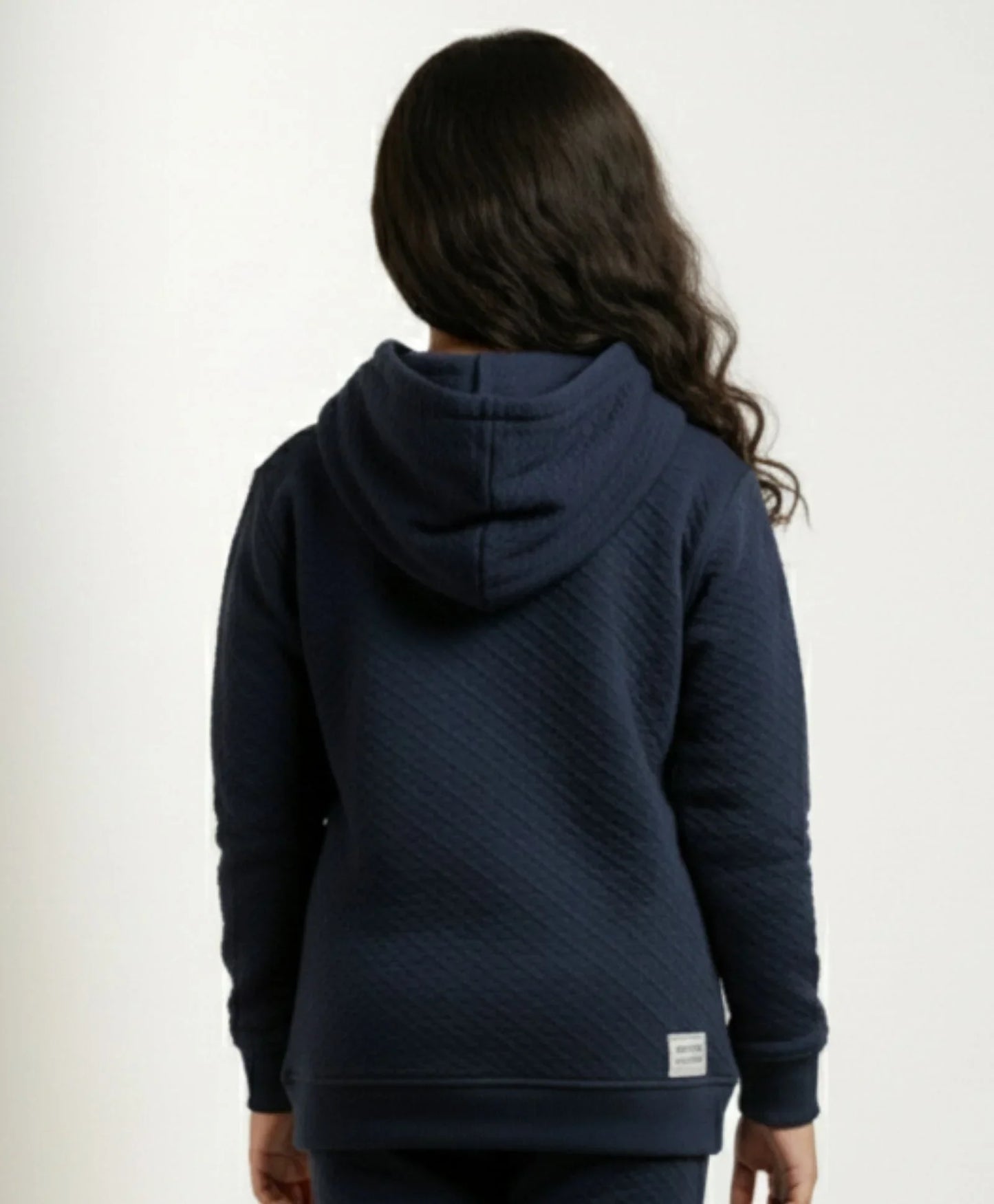 MINIMAL ESSENTIALS GIRLS FLEECE HOODIE - NAVY